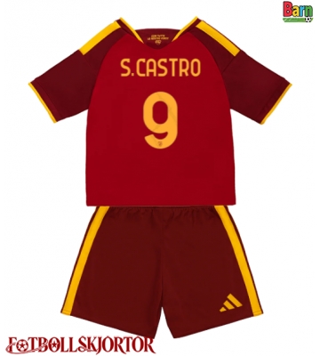 AS Roma Santiago Castro #9 Hemmakläder Barn 2026-27 Kortärmad (+ Korta byxor)